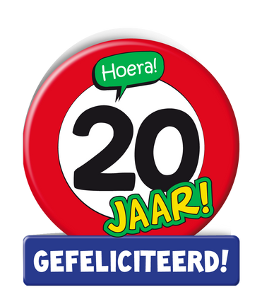 Feestbazaar Wenskaart Verkeersbord 20 Jaar