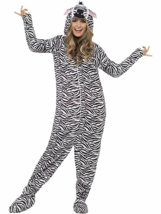 Feestbazaar Zebra carnavalspak man/vrouw