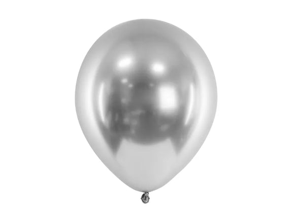 Feestbazaar Zilveren Glossy Ballonnen 30cm (50st)