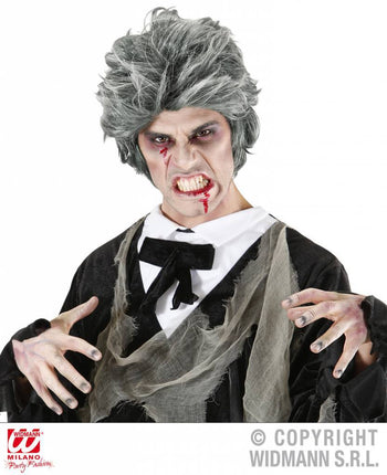 Feestbazaar Zombie pruik grijs