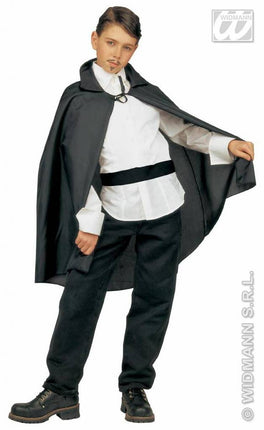 Feestbazaar Zwarte cape kind 90cm