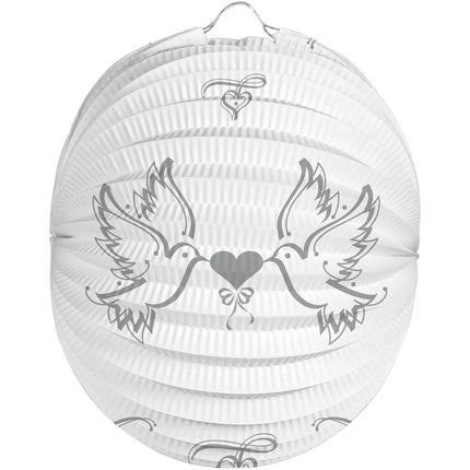 Lampion Wit Duiven Bolvorm