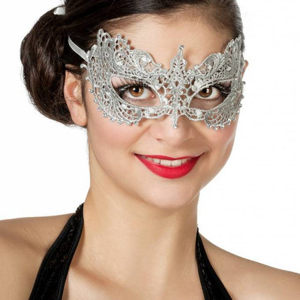 masker-stof-met-steentjes-zilver