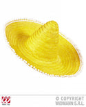 sombrero-geel-50cm-met-pompons