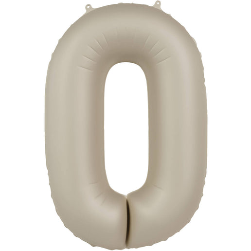 Feestbazaar 0 jaar folieballon Creamy Latte Mat Nude (86cm)