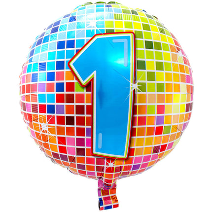Feestbazaar 1 jaar Birthday Blocks folieballon - 43 cm