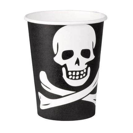 Feestbazaar 10 bekertjes Piraten Classic Zwart
