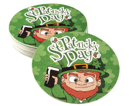 Feestbazaar 10 Bierviltjes St Patrick's Day (10 cm)