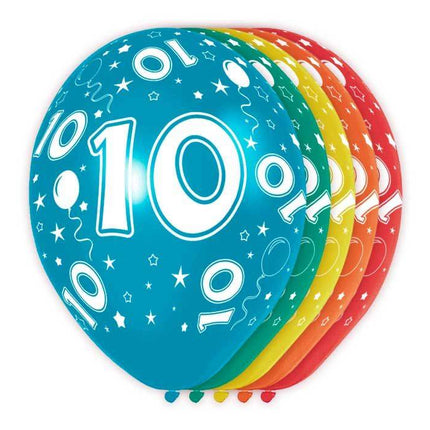 Feestbazaar 10 Jaar Verjaardag Ballonnen 5 stuks