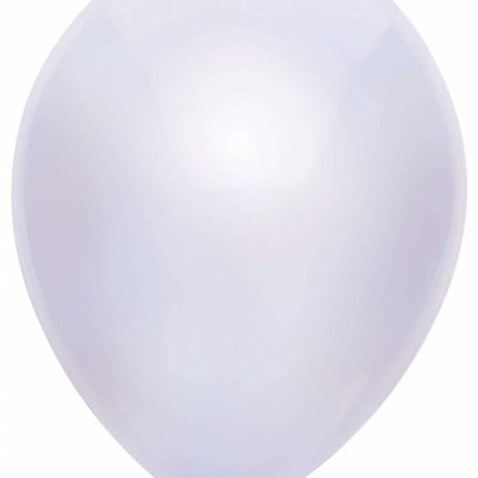 Feestbazaar 100 Metallic witte ballonnen 30cm
