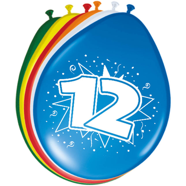 Feestbazaar 12 Jaar Ballonnen 30cm (8st)