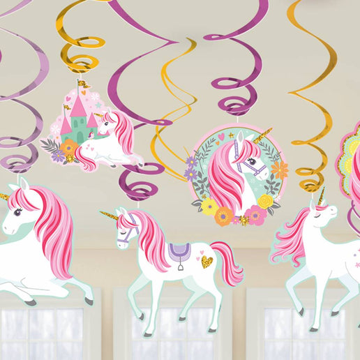Feestbazaar 12 Swirls decoratie Magical Unicorn