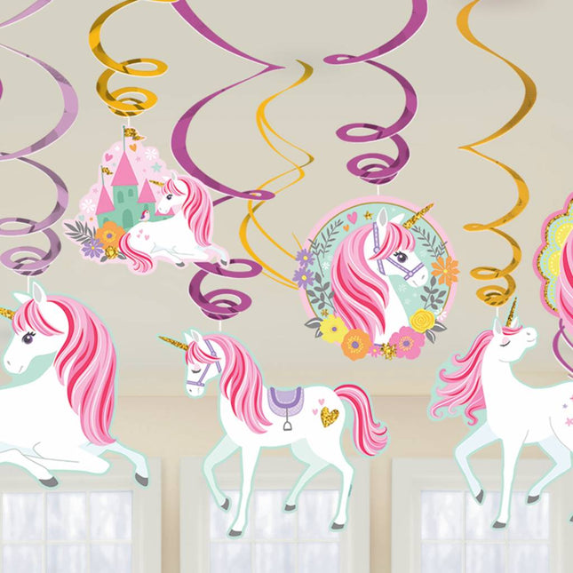 Feestbazaar 12 Swirls decoratie Magical Unicorn