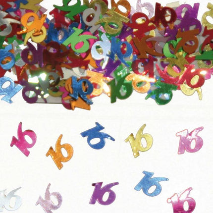 Feestbazaar 16 Jaar Tafeldecoratie / Sierconfetti