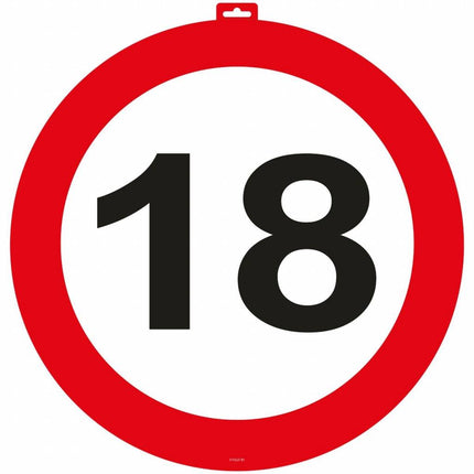Feestbazaar 18 Jaar Verkeersbord Deurbord - 47cm