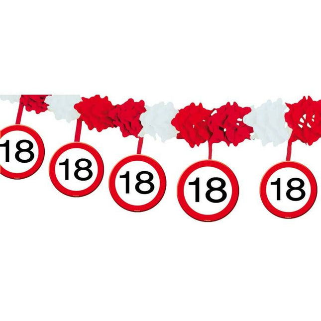 Feestbazaar 18 Jaar Verkeersbord Slinger met Onderhanger