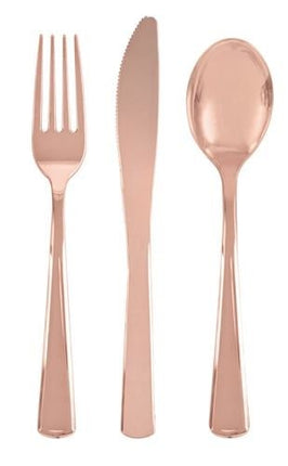 Feestbazaar 18 stuks rose gouden bestek assorti