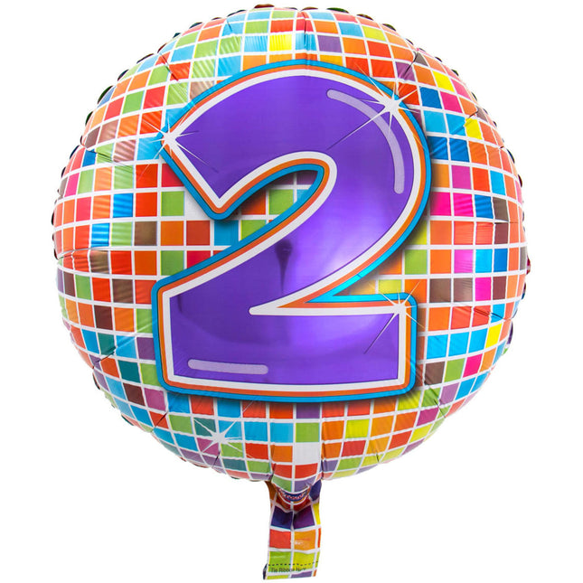 Feestbazaar 2 jaar Birthday Blocks folieballon - 43 cm
