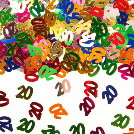 Feestbazaar 20 Jaar Tafeldecoratie / Sierconfetti