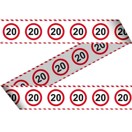 Feestbazaar 20 Jaar Verkeersbord Afzetlint - 15 meter