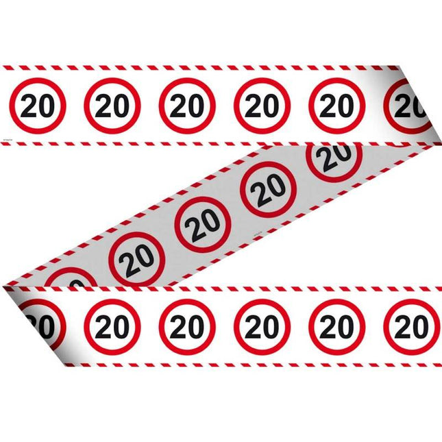 Feestbazaar 20 Jaar Verkeersbord Afzetlint - 15 meter