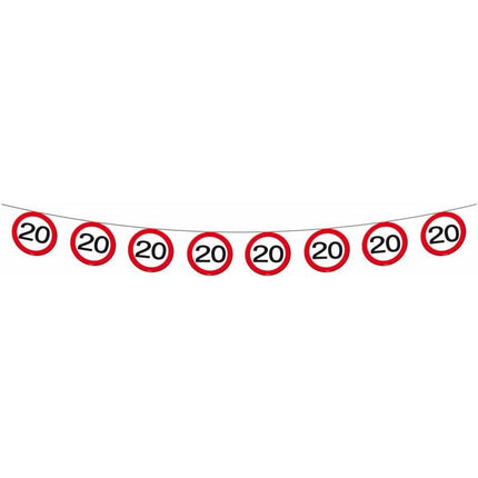 Feestbazaar 20 Jaar Verkeersbord Slinger - 12 meter