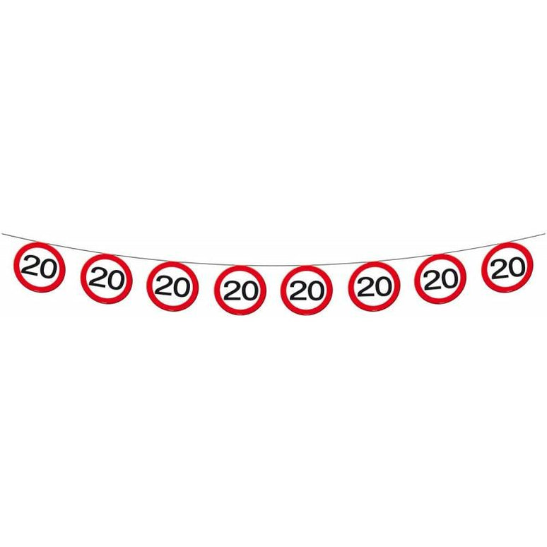Feestbazaar 20 Jaar Verkeersbord Slinger - 12 meter