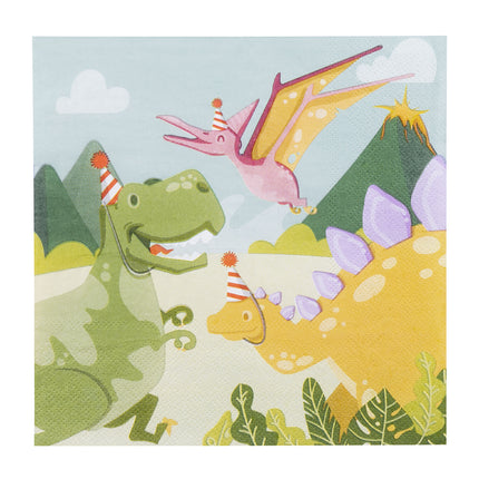 Feestbazaar 20 servetten Dinosaurus Party