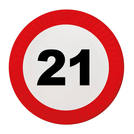 Feestbazaar 21 Jaar Verkeersbord Borden - 8 stuks