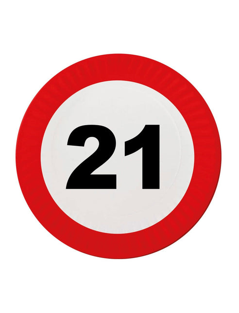Feestbazaar 21 Jaar Verkeersbord Borden - 8 stuks
