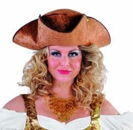Feestbazaar 3-spits bruin velour de panne