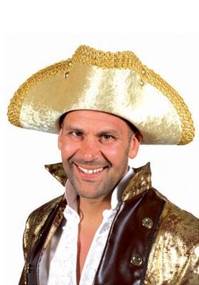 Feestbazaar 3-spits hoed goud