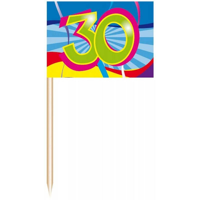 Feestbazaar 30 Jaar Prikkers Swirls - 50 stuks