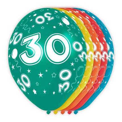 Feestbazaar 30 jaar verjaardag ballonnen (5st)