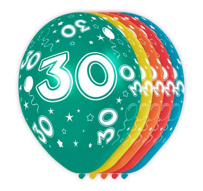 Feestbazaar 30 jaar verjaardag ballonnen (5st)