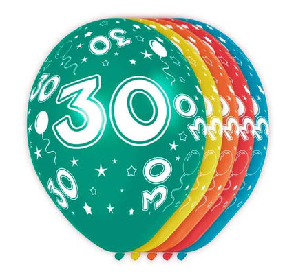 Feestbazaar 30 jaar verjaardag ballonnen (5st)