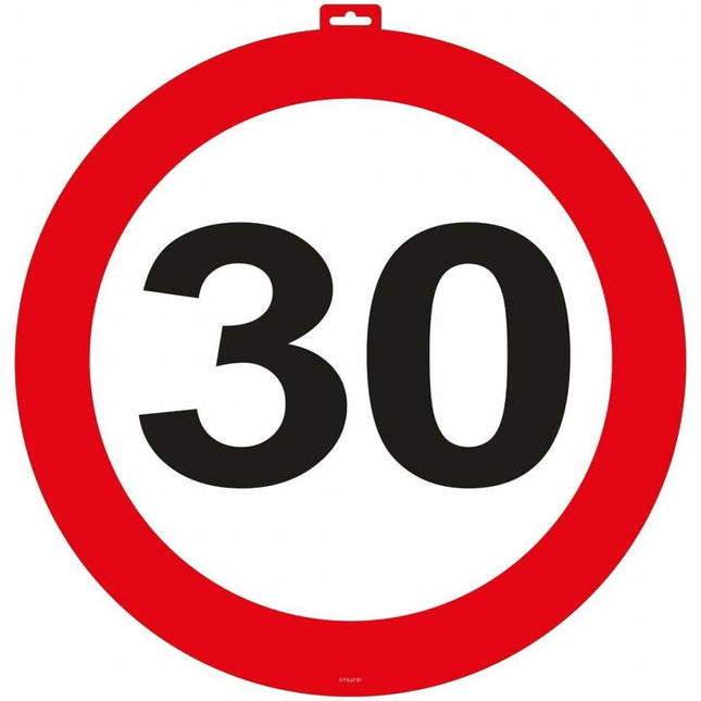 Feestbazaar 30 Jaar Verkeersbord Deurbord - 47cm