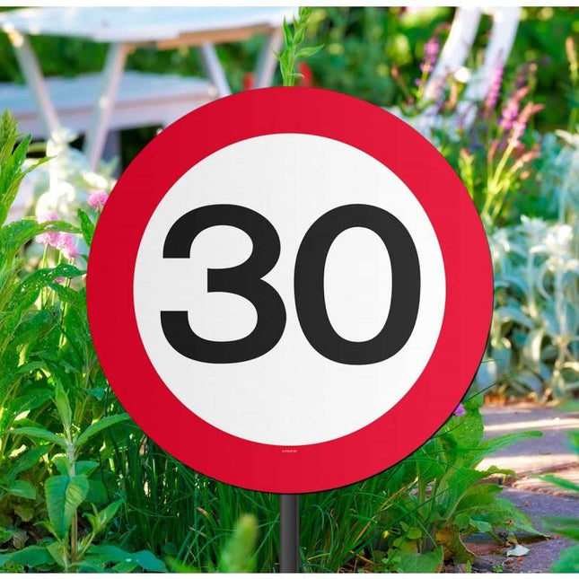 Feestbazaar 30 Jaar Verkeersbord Tuinbord