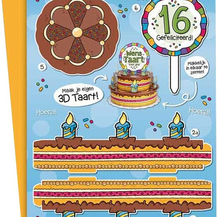 Feestbazaar 3D Wenstaart 16 Jaar