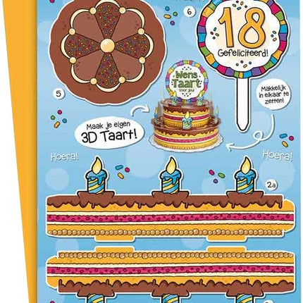 Feestbazaar 3D Wenstaart 18 Jaar
