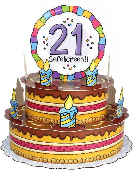 Feestbazaar 3D Wenstaart 21 Jaar