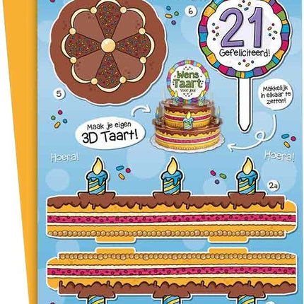 Feestbazaar 3D Wenstaart 21 Jaar