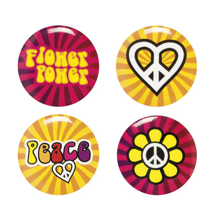 Feestbazaar 4 Buttons Hippie
