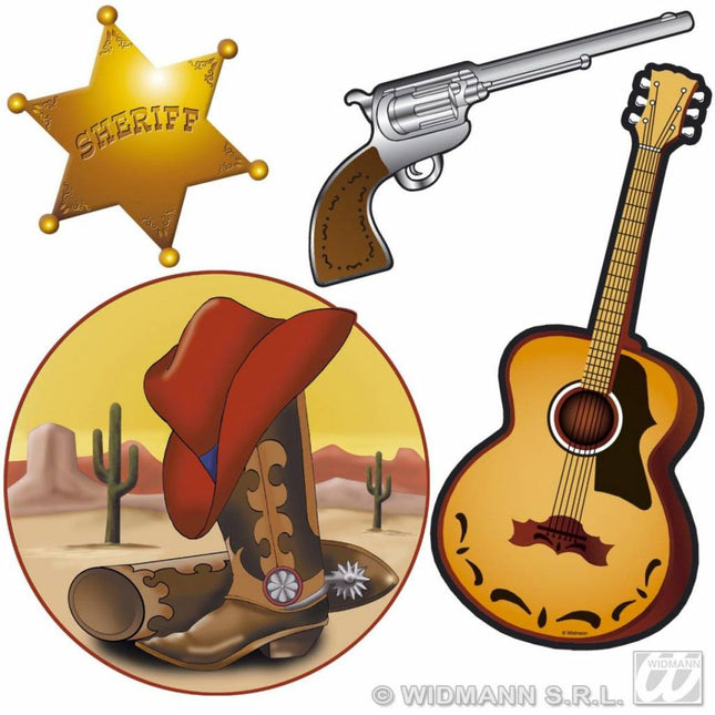 Feestbazaar 4-delige Western decoratieset
