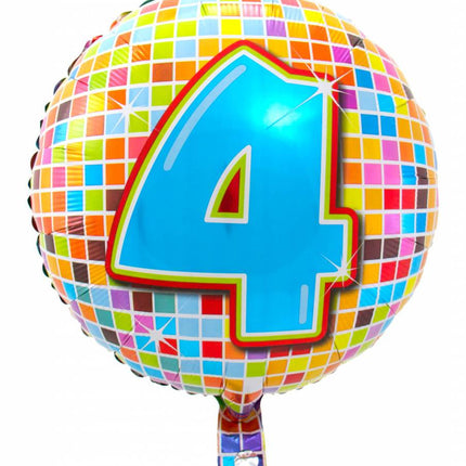 Feestbazaar 4 jaar Birthday Blocks folieballon - 43 cm