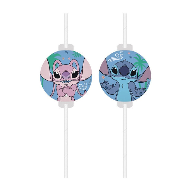 Feestbazaar 4 Stitch™ rietjes met medaillon