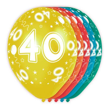 Feestbazaar 40 jaar verjaardag ballonnen (5st)