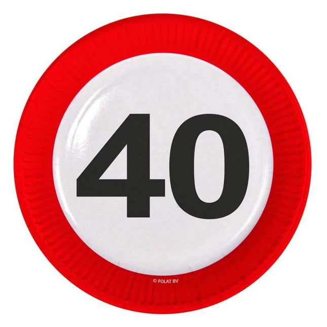 Feestbazaar 40 Jaar Verkeersbord Borden - 8 stuks