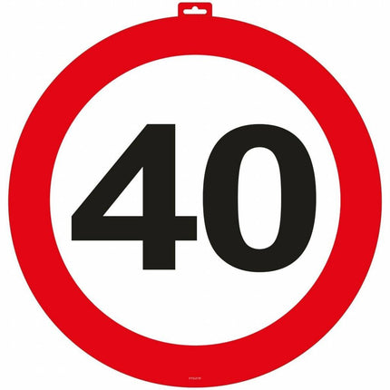 Feestbazaar 40 Jaar Verkeersbord Deurbord - 47cm