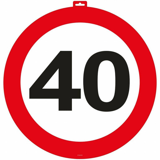 Feestbazaar 40 Jaar Verkeersbord Deurbord - 47cm